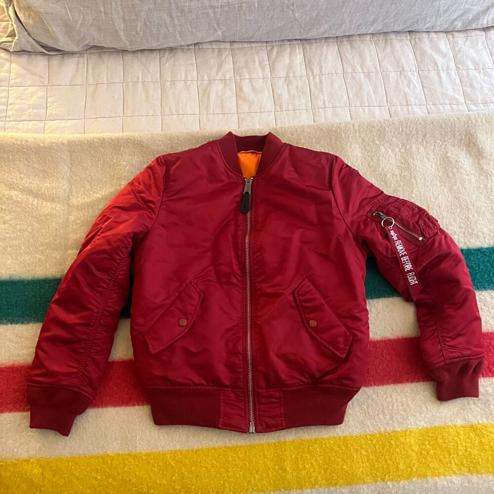 Alpha Industries Burgundy Reversible MA-1 BOMBER Slim Fit